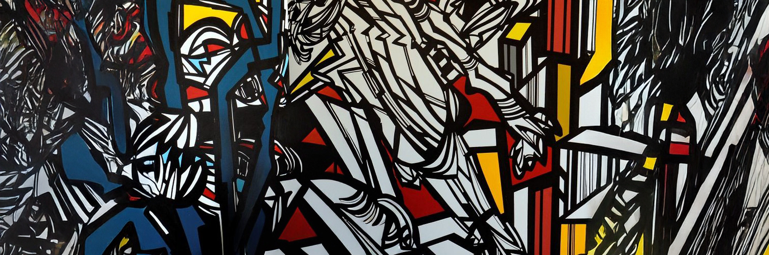 Œuvre abstraite géométrique aux couleurs vives chez Lavigne Arts en France